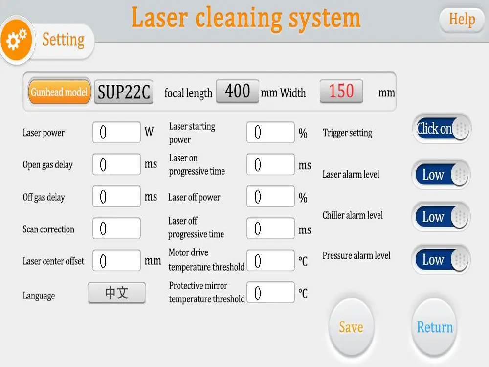 handheld laser cleaning machine SUP system