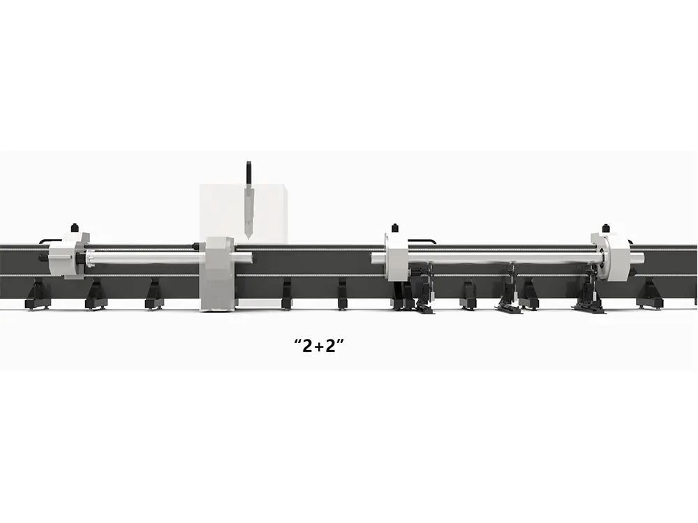 tube laser cutting machine four-chuck processing mode